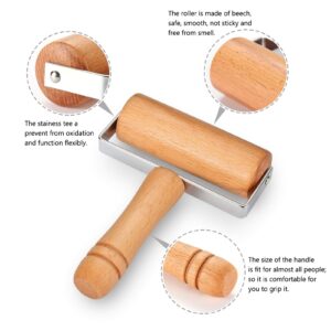 Pizza Roller, 2 Pieces Pizza Dough Roller, Wooden Pasta Rolling Pins Dough Baker Roller Set for Home Kitchen Baking Cooking, Non-Stick Time-Saver Rolling Pin