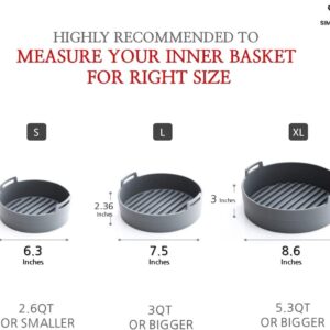 Premium Air Fryer Silicone Pot Liner | EXTRA STRONG | Food Safe Air fryers Oven Accessories | Replacement of Flammable Parchment Paper | No More Cleaning Basket After Using Airfryer (5.3QT & up)