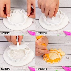 Flycalf Animal Cookie Cutters Set with Plunger Stamps Jungle Safari Animal Zoo Baking Dough Tools Holiday Shapes PLA Cutter Molds for Kids Decorative Party 3.5" Kitchen Cake Supplies