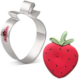 liliao strawberry cookie cutter - 2.6 x 3.5 inches - stainless steel