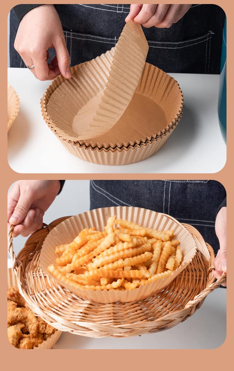 Air Fryer Disposable Paper Liner, 100PCS [ Large Size ] Non-stick Disposable Liners for 5-8QT Air Fryer