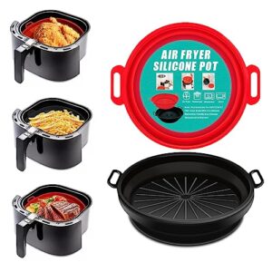 Silicone Air Fryer Liners Reusable Air Fryer Silicone Liners Collapsible Nesting 2Pcs 7.5inch 3QT-5QT Air Fryer Basket for Oven Microwave Air Fryer Accessories,Replacement of Parchment Paper