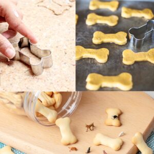 Dog Cookie Cutters Set 3 Piece -3 Different Sizes Of Dog, Bone, and Paw Print Cookie Mold Dog Bone Cutters Stainless Steel Shaped Cutters for Homemade Treats,Cakes and Cookies