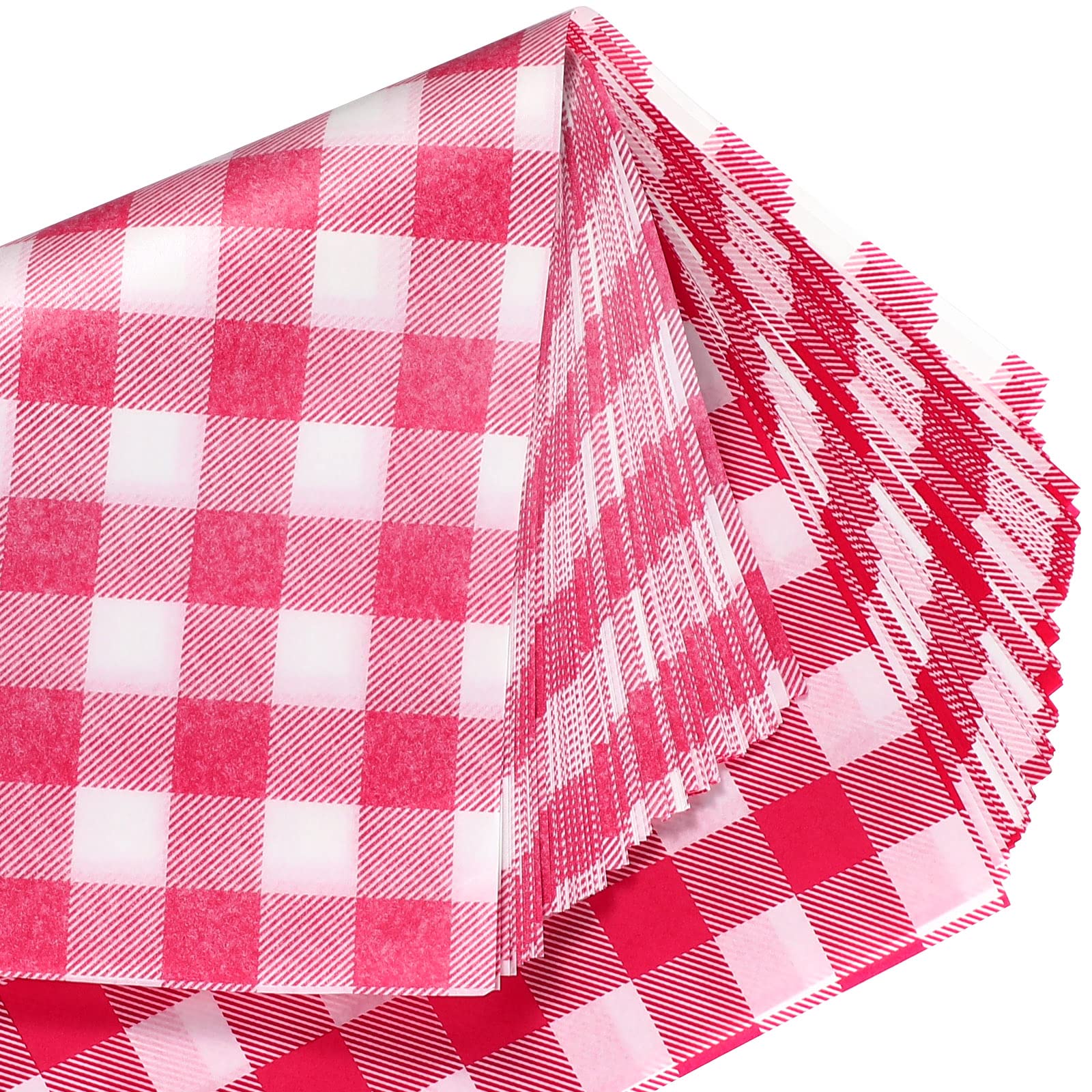 100 Pcs Deli Paper Sandwich Checkered Paper Oktoberfest Food Wrapping Grease Resistant Liner Papers Wax Paper Sheets Carnival Oktoberfest Decorations Barbecues Picnics 12 x 10 Inch (Red and White)