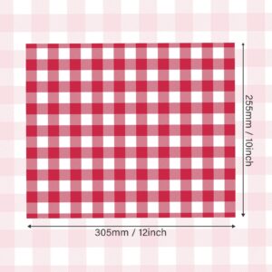 100 Pcs Deli Paper Sandwich Checkered Paper Oktoberfest Food Wrapping Grease Resistant Liner Papers Wax Paper Sheets Carnival Oktoberfest Decorations Barbecues Picnics 12 x 10 Inch (Red and White)