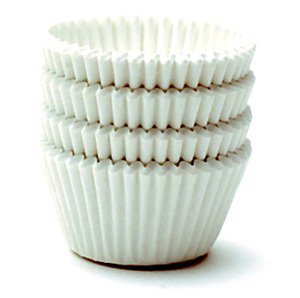 decony giant muffin cups paper liners - 500 pc. -usa made- white cupcake liners for baking for large/jumbo muffins- food-grade, quick-release paper- 2 1/4'' x 1 7/8" = 6''
