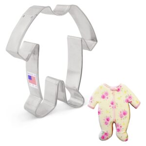 baby footie pajamas/pjs cookie cutter, 4.5" made in usa by ann clark