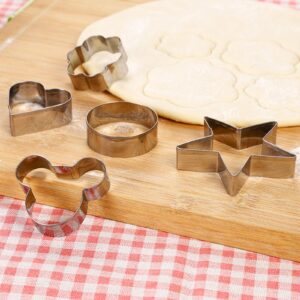 Cookie Cutters Shapes Set, 25pcs Flower,Round,Heart,Star,Mouse Shape Stainless Steel Metal Cookie Molds for Kitchen, Baking