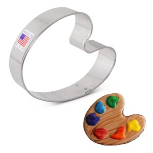 paint palette cookie cutter, 3.5" made in usa by ann clark