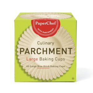 paperchef natural release coated parchment baking cups (60-cups large)