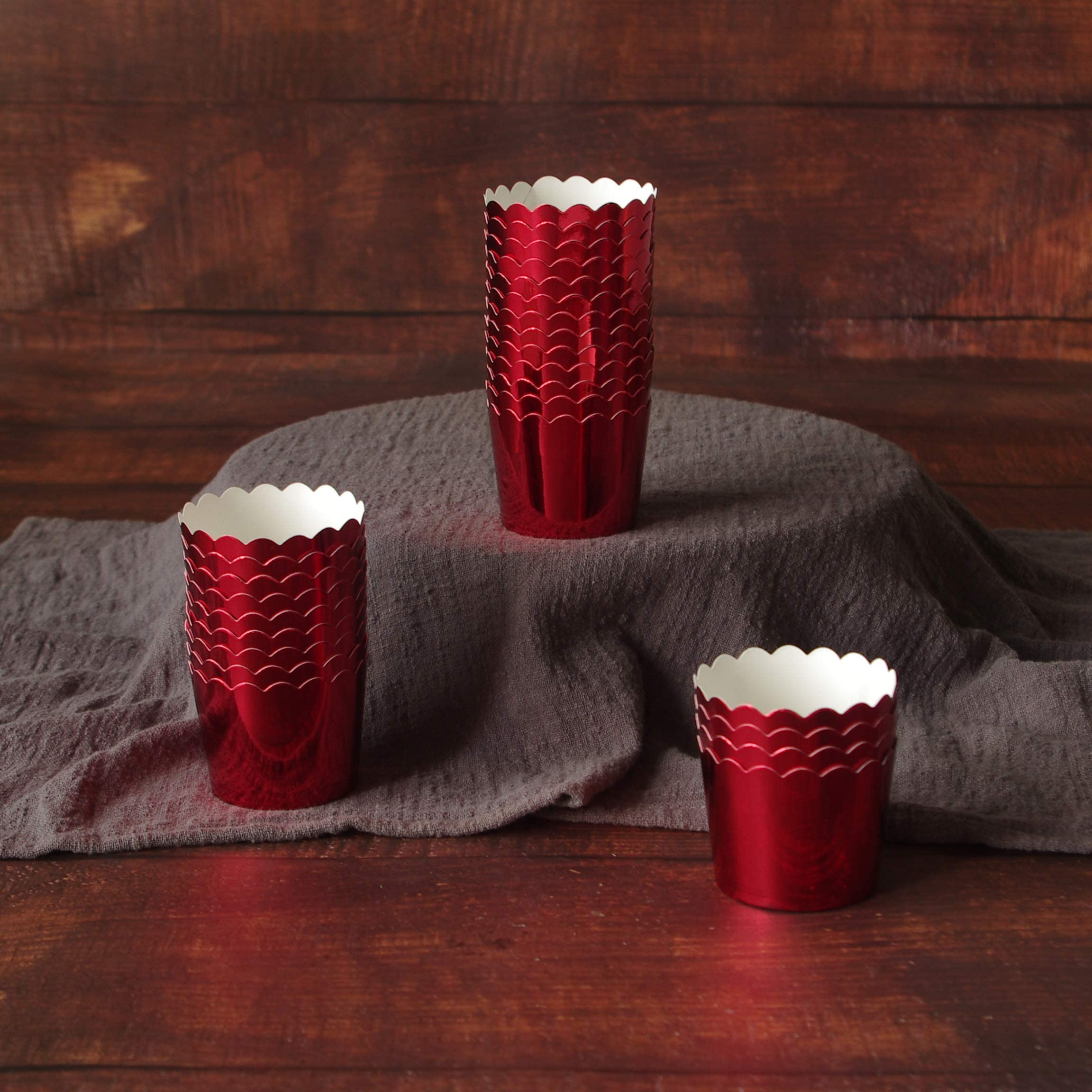 50 Pcs Paper Cupcake Liners Baking Cups, Holiday/Parties/Wedding/Anniversary(Red)