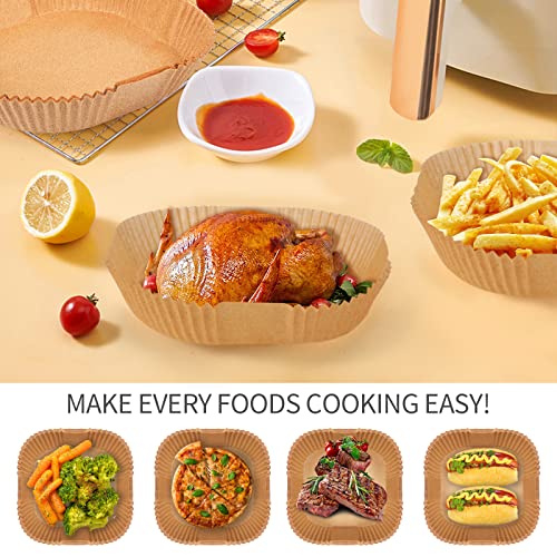 Lifting 130Pcs Air Fryer Liners,8Inch Square Air Fryer Disposable Paper Liners,Air Fryer Parchment Paper,Non-stick,Oil-proof,Water-proof,Natural Food Grade for Air Fryer Baking Roasting