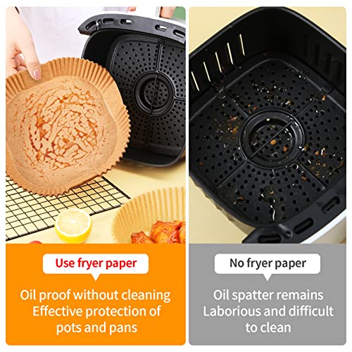 Lifting 130Pcs Air Fryer Liners,8Inch Square Air Fryer Disposable Paper Liners,Air Fryer Parchment Paper,Non-stick,Oil-proof,Water-proof,Natural Food Grade for Air Fryer Baking Roasting