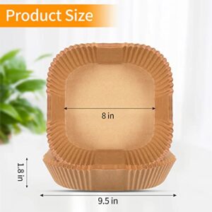 Lifting 130Pcs Air Fryer Liners,8Inch Square Air Fryer Disposable Paper Liners,Air Fryer Parchment Paper,Non-stick,Oil-proof,Water-proof,Natural Food Grade for Air Fryer Baking Roasting