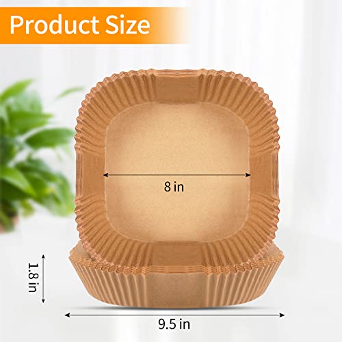 Lifting 130Pcs Air Fryer Liners,8Inch Square Air Fryer Disposable Paper Liners,Air Fryer Parchment Paper,Non-stick,Oil-proof,Water-proof,Natural Food Grade for Air Fryer Baking Roasting