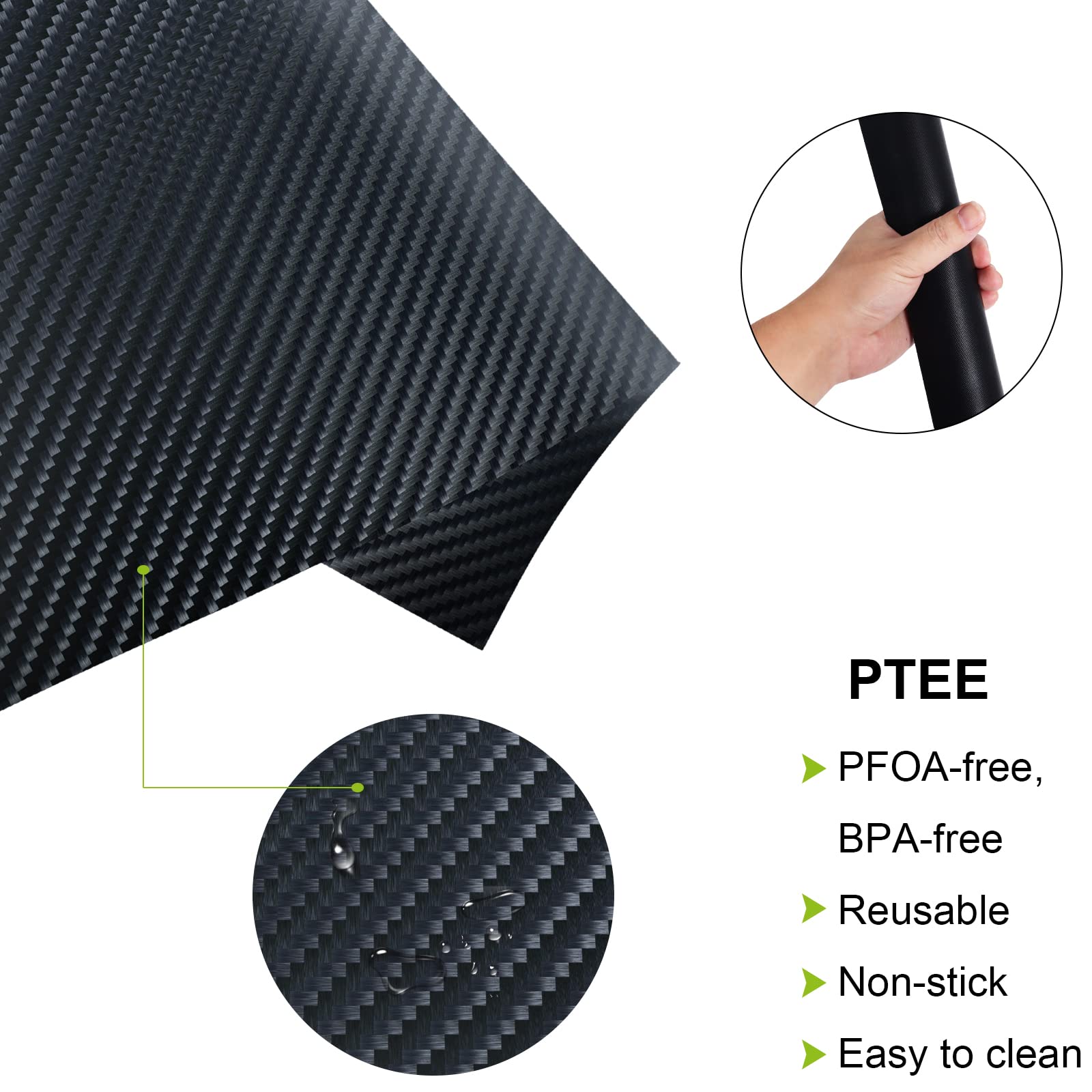 Air Fryer Oven Liners, 4pcs Heat Resistant Non-stick Oven Baking Mat & Air Fryer Liners Compatible with Ninja Foodi SP101 Air Fryer Oven