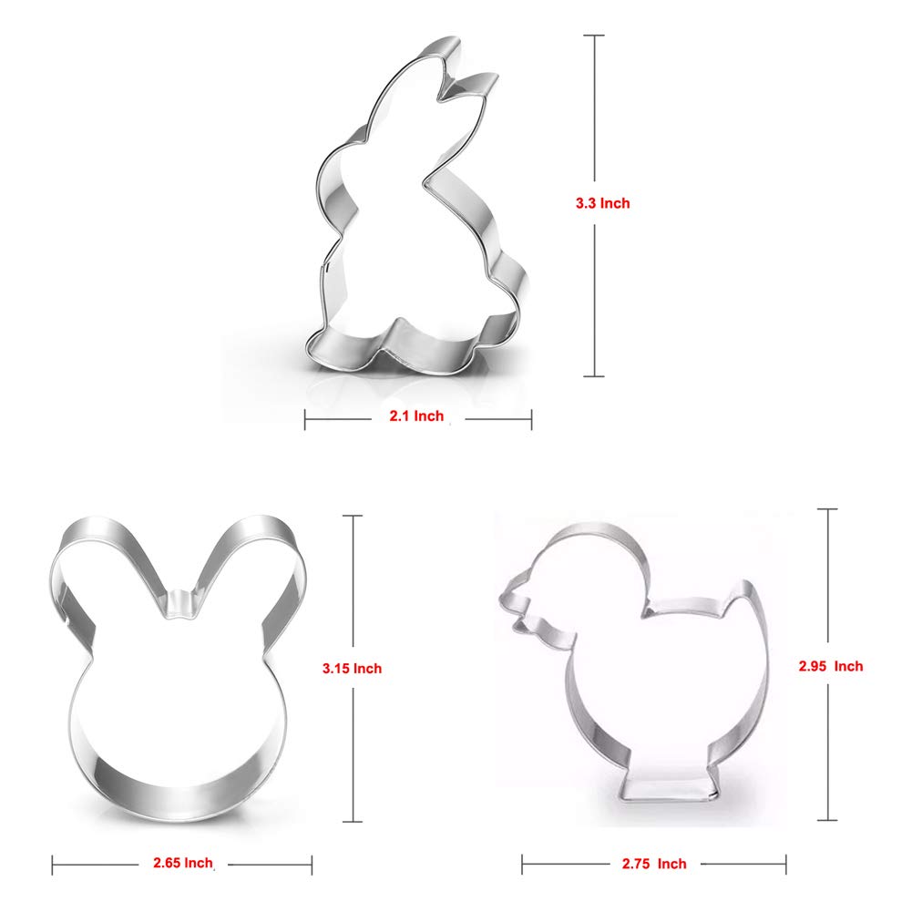Easter Cookie Cutter Set - 7 piece - Egg, Carrot, Bunny, Flower, Chick, Bunny Face and Butterfly