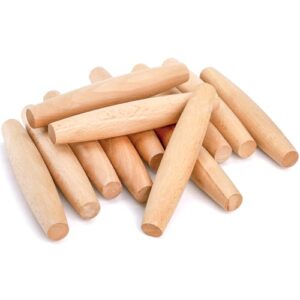 elsjoy 12 pack french rolling pin wooden dough roller, 8 inch tapered small roll pin for baking pie, cookie, pasta, dumpling, non-stick