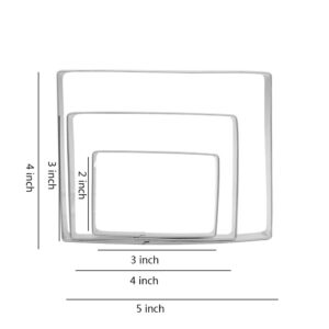 Large Rectangle Cookie Cutter Set - 5”,4”,3” - 3 Piece - Stainless Steel