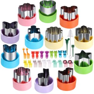 firetreesilverflower 1.5in vegetable cutter shape set-12pcs mini cookie cutters fruit biscuit pastry mold children's baking and food supplement tool accessories.(20 forks)