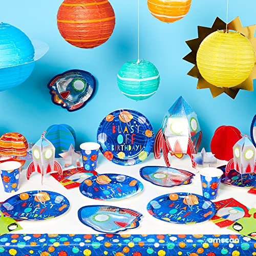 48-Piece Blast Off Birthday Multicolor Cupcake Cases & Picks - 1 Pack | Vibrant Design, Durable & Easy-to-Use | Perfect For Space-Themed Party Supplies
