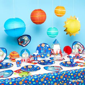 48-Piece Blast Off Birthday Multicolor Cupcake Cases & Picks - 1 Pack | Vibrant Design, Durable & Easy-to-Use | Perfect For Space-Themed Party Supplies