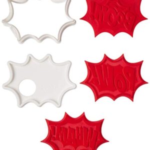 Tovolo Burst Reversible Templates Set of 6 Stamps, Comic Book Cookie Cutter, Dishwasher-Safe, Red