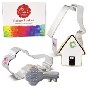 real estate cookie cutters 2-pc. set made in usa by ann clark, house, key