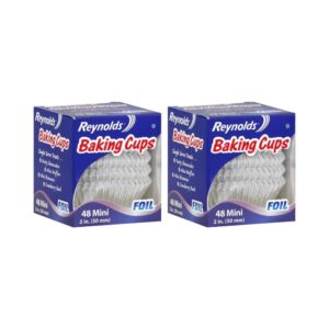 reynolds bakers choice mini foil baking cups, 48 counts, (pack of 2)