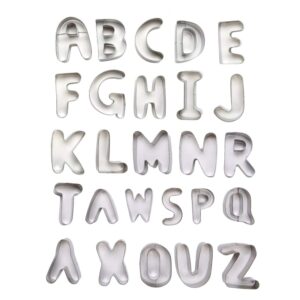 Alphabet Sandwich Cookie Cutters Set, FUBARBAR 26pcs 3'' Large Christmas Stainless Steel Letters Cookie Cutters Decorating Tool DIY Biscuit Mold for Fondant Biscuit, Cake, Fruit, Vegetable