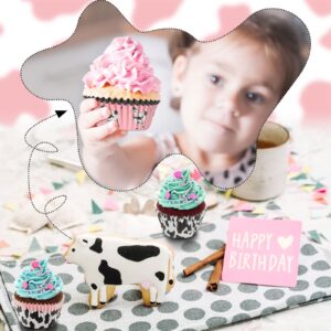 600 Pieces Cow Print Cupcake Liners Cow Animal Paper Muffin Cupcake Wrappers Baking Cups Cases Holders for Wedding, Farm themed Birthday, Party, Baby Shower Boy Girl