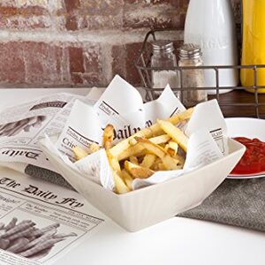 Fox Run French Fry Wax Paper Liners, Newsprint, 24-Count
