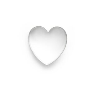 Fox Run, Tinplated Steel 2.5-inch Heart Cookie Cutter, WHITE