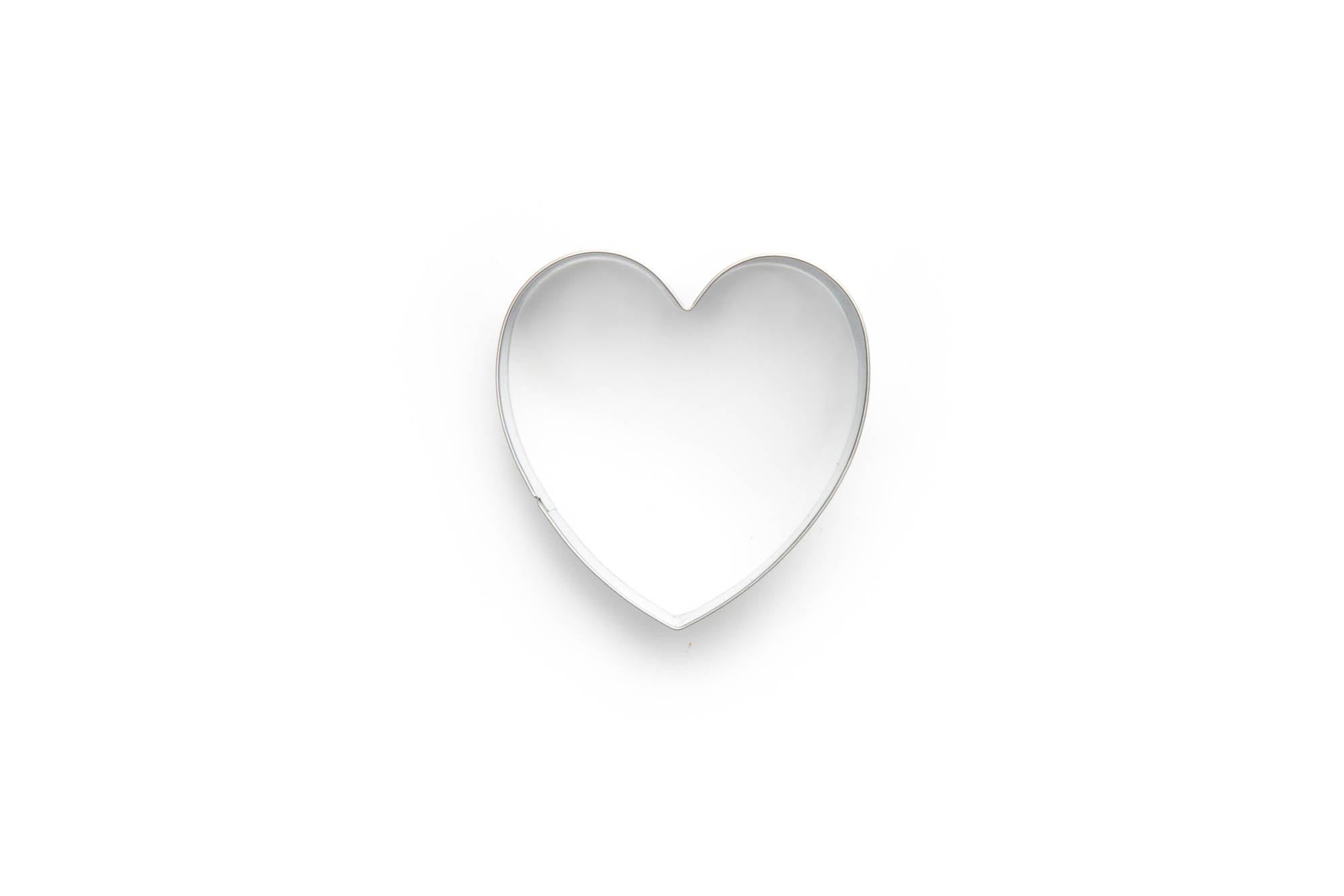 Fox Run, Tinplated Steel 2.5-inch Heart Cookie Cutter, WHITE