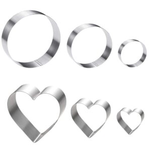 large round and heart cake ring set-4/6/8 inch biscuit cutter stainless steel