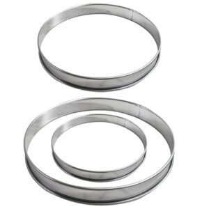 hemoton 3pcs stainless steel cake rings mousse cake molds round cake decor baking mold ring bakeware set tool