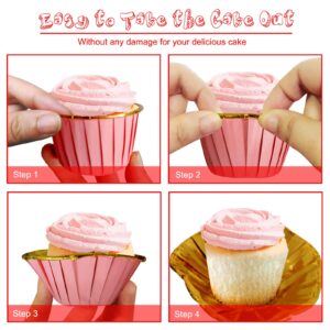 Tobeso Cupcake Liners for Baking | Muffin Liners Paper Cupcake Wrappers Cake Baking Cup Liners Standard Size 50pcs Little Pink Baking Cups for Bakery, Christmas, Wedding, Festival, Birthday Party