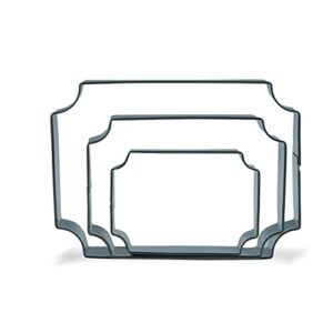 keewah rectangle plaque cookie cutter set - 5”,4”,3” - 3 piece - stainless steel