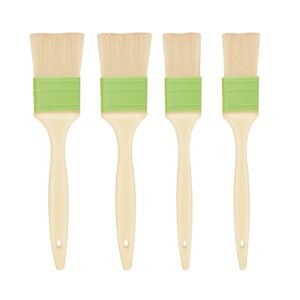 uouyoo set of 4 pastry brushes (1 inch, 1 1/2 inch) basting oil brush to spread butter, oil, or egg wash on bread and pastries, or to apply sauces when grilling and barbecuing