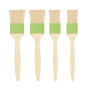 UOUYOO Set of 4 Pastry Brushes (1 Inch, 1 1/2 Inch) Basting Oil Brush to spread butter, oil, or egg wash on bread and pastries, or to apply sauces when grilling and barbecuing