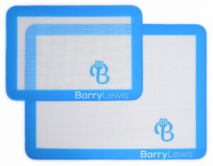 barry lewis silicone baking mats - non-stick sheet mats - set of 2 (15.75" x 11.75" inches) & (11.75" x 8.25" inches)