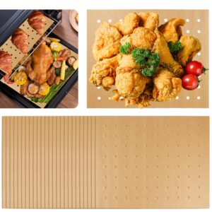 air fryer liners disposable, parchment paper for baking, 100 pcs 11 x 9 inch unbleached parchment paper sheets, perforated rectangular baking papers, hofhtd nonstick air fryer accessories