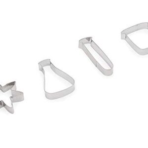 Fox Run Science Cookie Cutter Set, Chemistry Lab Cookie Cutters, Set of 4