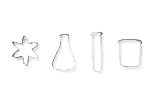 Fox Run Science Cookie Cutter Set, Chemistry Lab Cookie Cutters, Set of 4