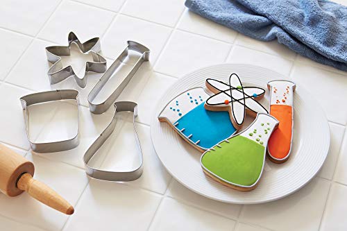 Fox Run Science Cookie Cutter Set, Chemistry Lab Cookie Cutters, Set of 4