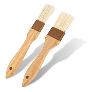 pastry basting brushes, 2pcs oil brushes boar bristle brushes bbq brushes for sauce bbq basting brush kitchen brush for oil egg spread marinade sauce (2 specifications)