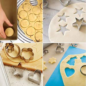 Cookie Cutters Set - Cookie Cutters Mini Geometric Shapes Cookie Cutters, Vegetable Shape Cutters for Kitchen, Baking, Halloween & Christmas, 12 Pcs (white)