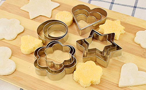 Cookie Cutters Set - Cookie Cutters Mini Geometric Shapes Cookie Cutters, Vegetable Shape Cutters for Kitchen, Baking, Halloween & Christmas, 12 Pcs (white)