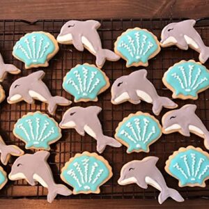 LUBTOSMN Under the Sea Creatures Cookie Cutter Set-3 inches-7 Piece-Shark, Seastar, Seashell, Seahorse, Whale, Octopus, Fish Cookie Cutters Molds for Kids Birthday Party Supplies Favors.