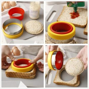 Sandwich Cutter and Sealer Vegetable Cutters for Kids Uncrustables Sandwich Maker Lunchbox Bento Box DIY Lunch